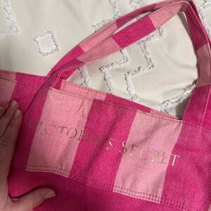 Victoria's Secret Striped Pink Tote